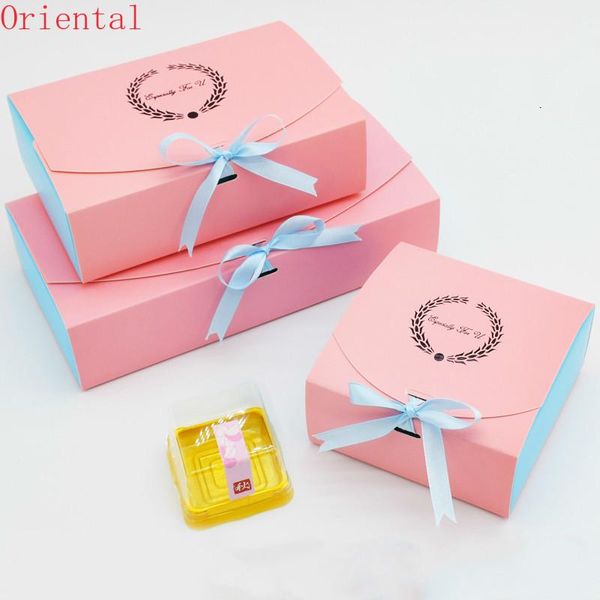 

gift wrap 10 pcs wedding box party favor present kraft paper for food candy cookies packing cake boxes packaging with ribbon
