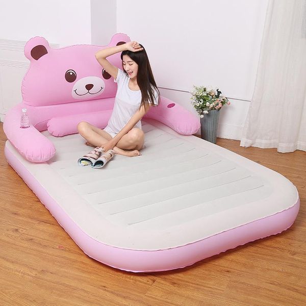 

sleeping bags pink/gray deluxe inflatable headboard air bed queen built in electric pump king blow up mattress
