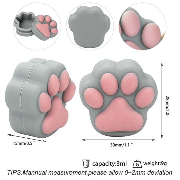 Vaso in silicone da 3 ml Contenitore antiaderente Contenitori per cera Accessori per fumatori Conservazione per sigarette alle erbe secche