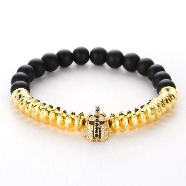 

charm bracelets bracelet men spartan warrior helmet lava stone beaded for women simple jewelry pulseira hombres drop, Golden;silver
