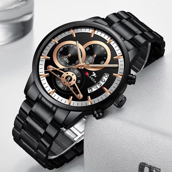 

wristwatches men watch chronograph sport men's watches gold waterproof relogio masculino reloj hombre 2021 b4004, Slivery;brown