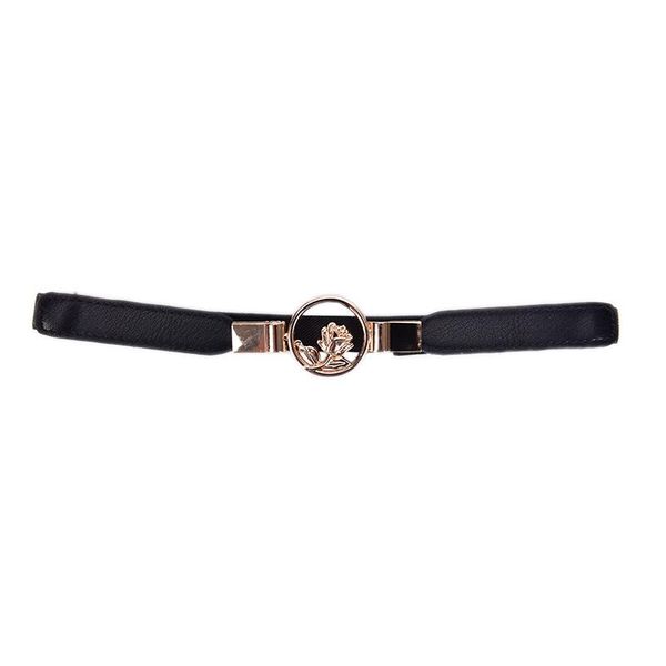 

belts fashion vintage women wide waist belt metal flower elastic stretch buckle waistband girls friend gift for dress, Black;brown
