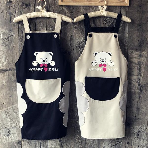 

aprons apron for women with hand wipe towel cute bear funny kitchen big pocket couple cooking baking gardening bbq