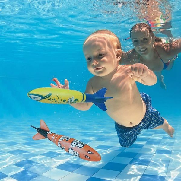 

pool & accessories 4pcs mini torpedo rocket children kids underwater toy swimming diving game throwing sticks funny water sports torpedoes