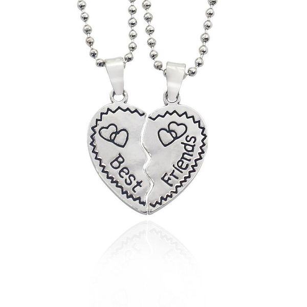 

pendant necklaces 2021 drop necklace heart shape metal chain stitching letters jewelry souvenir gift, Silver