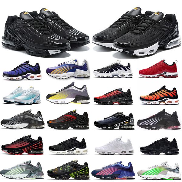 

laser blue mens tn 3 plus run shoes tn3 black iridescent blood orange multicolor trainers sneakers size 36-45