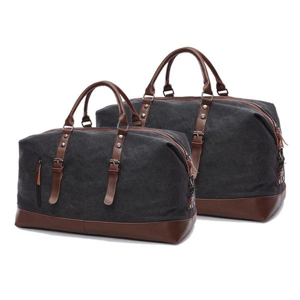 

duffel bags men canvas travel hand luggage luxury large capacity weekend overnight bag two size retro handbags