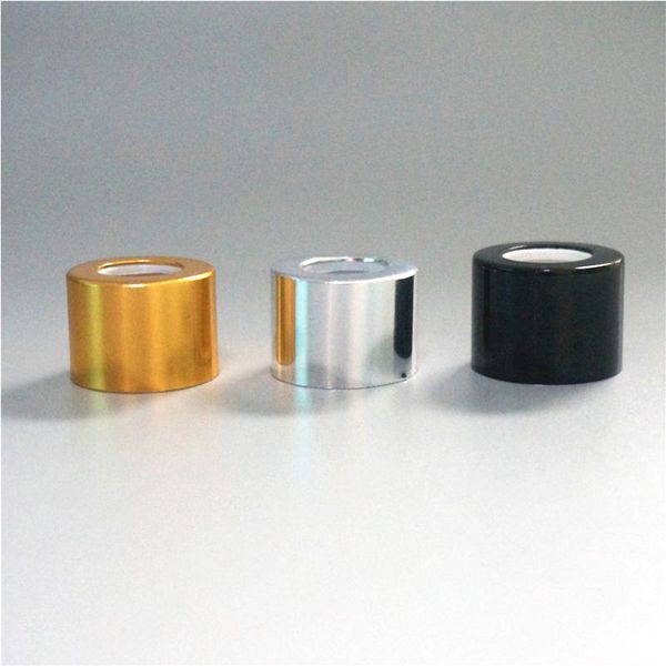 

storage bottles & jars 20-500pcs essential oil cap size18/410 black/gold/silver circle cover dropper lid glass metal ring bottle 5-100ml