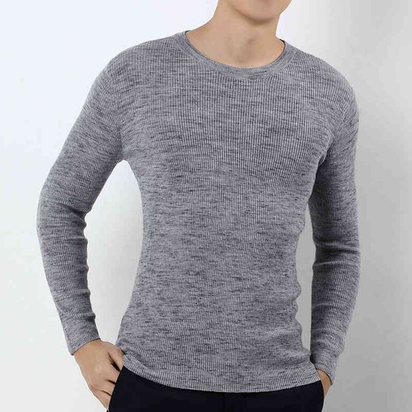 

hoodies 2021 autumn fine 100% cashmere and wool winter fashion clothing men's sweaters solid color slim fit men pullover kn, Black
