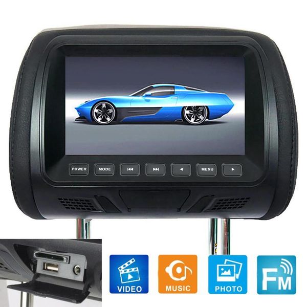 

car video universal 7 inch headrest monitor rear seat entertainment multifunction mp3/mp4/fm/video/muisc/tf card player