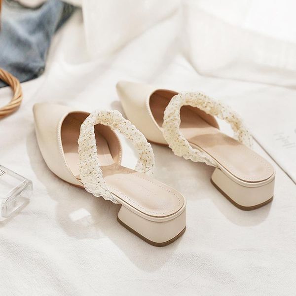 

slippers web celebrity flat fairy sandals for summer 2021 woman women, Black