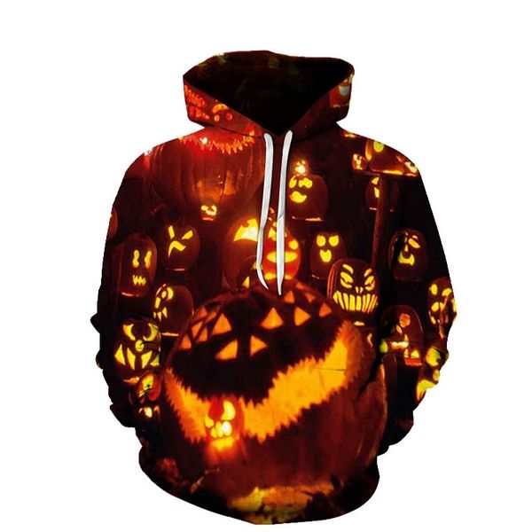 

2021 new baseball suit 3d digital halloween printed cartoon casual trend hoodie sweater, Black