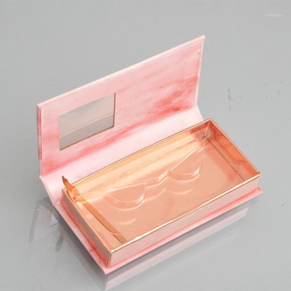 

wholesale eyelash packaging box lash boxes package custom magnetic marble 25mm 3d mink lashes holder makeup storage case vendors1