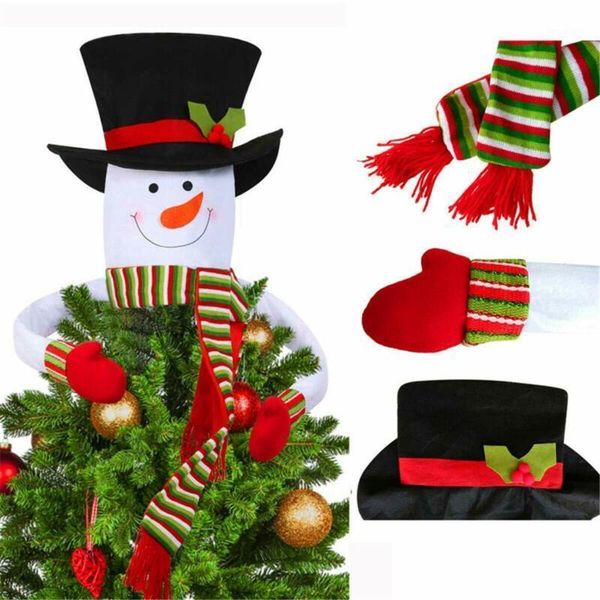 

christmas decorations tree er cover snowman hat xmas ornaments home decor
