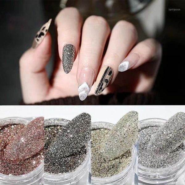 

box gold silver dazzing party glitter holographics nail powder pigment dust for gel polish shinning art decorations1, Silver;gold