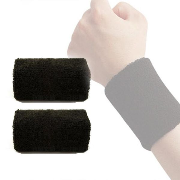 

wrist support a pair cotton sweat band for indoor sports tennis yoga strap basketball fitness, Black;red