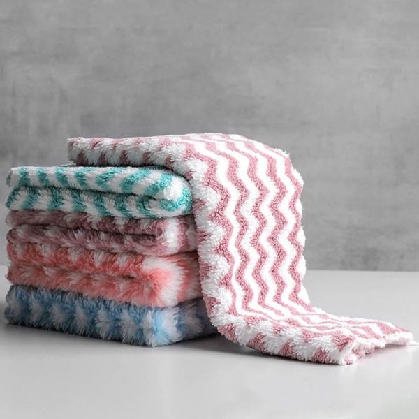 

cleaning cloths kitchen wiping not contaminated oil dish cloth colorful wave pattern 4pcs super absorbent multifunction towel