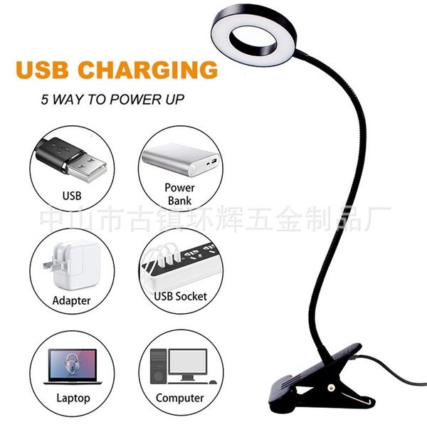 

mobile phone hose clip ring beauty live deskusb three color night reading light