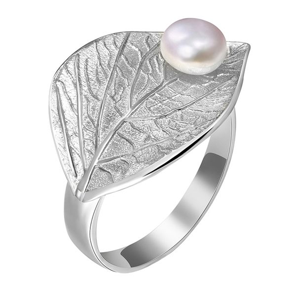 

lotus fun real 925 sterling silver natural pearl handmade designer fine jewelry creative open ring leaf rings for women bijoux 211217, Slivery;golden