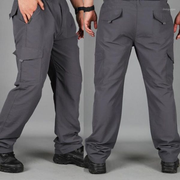 

men's pants overalls military army cargo autumn cotton baggy casual male multi-pockets long trousers plus size 4xl, Black
