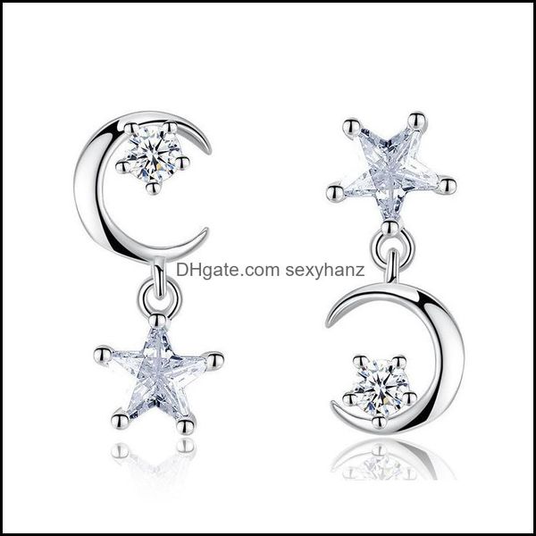

other earrings jewelry simple five-pointed star wild exaggerated temperament 925 sier female moon fashion e238 drop delivery 2021 ilux1, Golden;silver