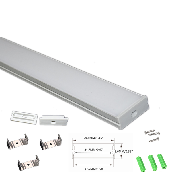 

lamp covers & shades 5/10-pack 3.3ft 1m strip aluminum channel with diffuser,under cabinet counter 30mm wide dual row tape led task lighting