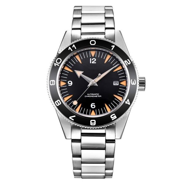 

wristwatches mens watch 41mm nh35 miyota8215 seagull automatic movement sterile waterproof swim luminous-, Slivery;brown