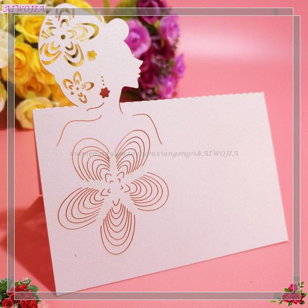

greeting cards 100pcs 12*9cm laser cut seat card guest table place wedding party supplies seats decoration 6zsh215