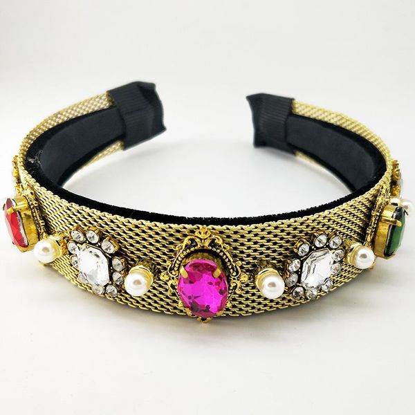 

hair clips & barrettes 2021 crystal rhinestone headband for women girl band bejewelled padded pink flower headbands accessories, Golden;silver