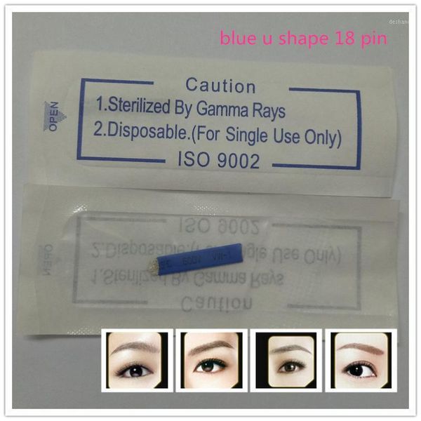 

tattoo needles pcs/lot 18 pin u shape s permanent makeup eyebrow embroidery for 3d microblading manual pen1