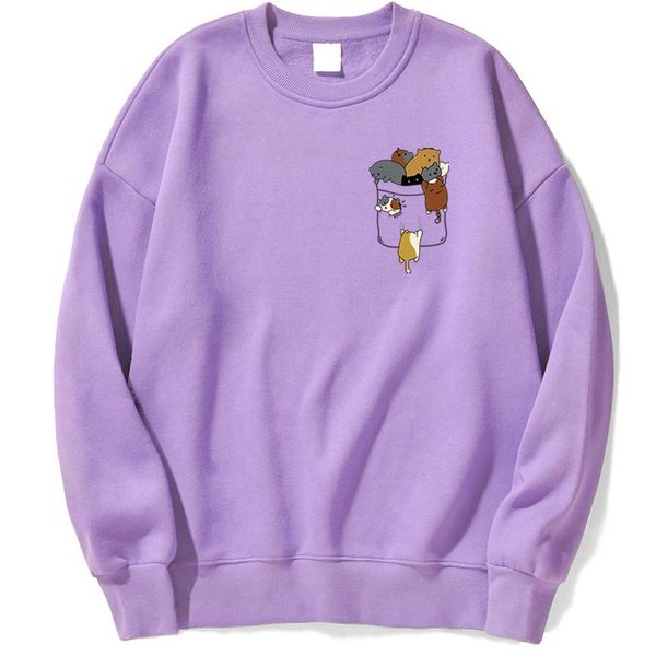 

men's hoodies & sweatshirts kittens cat many cats cute lovely kawaii hoodie sweatshirt women pullover jumper korean fashion crewneck st, Black