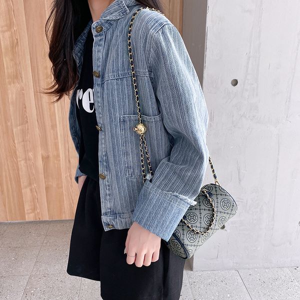 

new red same chain bag hand advanced women's single shoulder messenger cylinder small bucket bag purse black friday