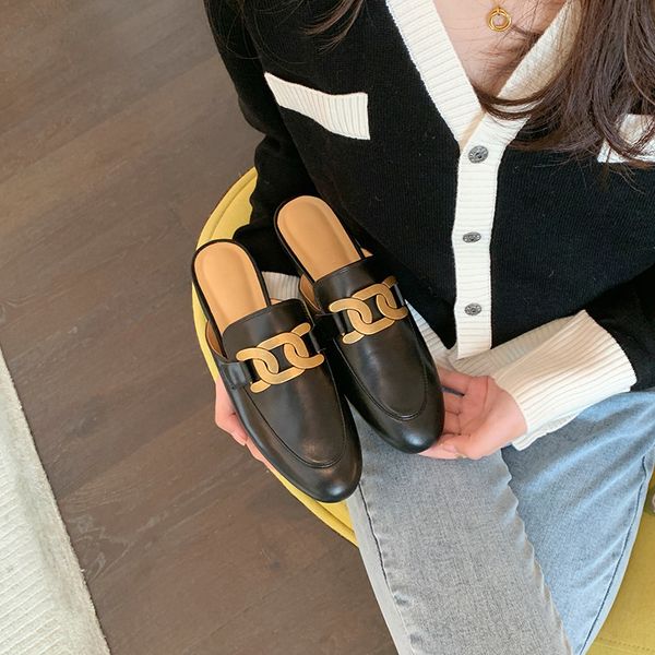 

new style baotou half slippers for women in 2021 e3cn zmm, Black