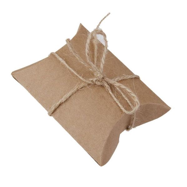 

gift wrap 50 pcs box pillow wedding birthday brown