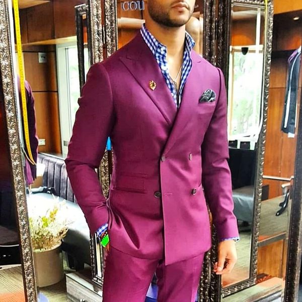 

men's suits & blazers fushcia slim fit suit shawl lapel one button wedding male tuxedos groom wear 2 pieces party jacket and pants, White;black
