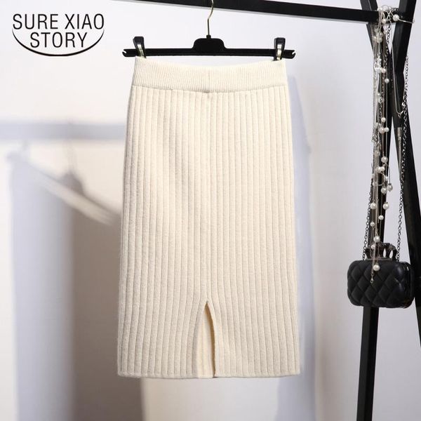 

skirts 2021 autumn and winter lady fashion long skirt wool women's casual bag hip wild slim beautiful 1909 50, Black