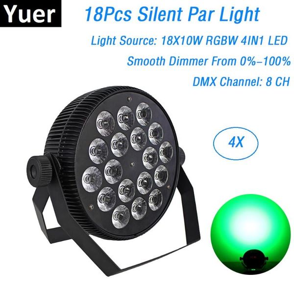 

effects 4xlot silent lights 18x10w dj cans rgbw 4in1 led wash dmx512 control 8 channels good for xmas decorations