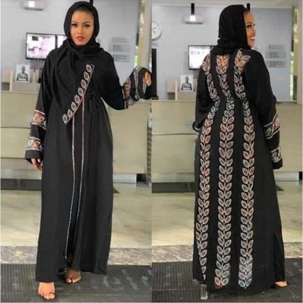 Md Abayas para Mulheres Elegante Hijab Dress Dubai Turquia Muçulmana Caftan Marocain Shiny Stones Quimono Vestuário Islâmico