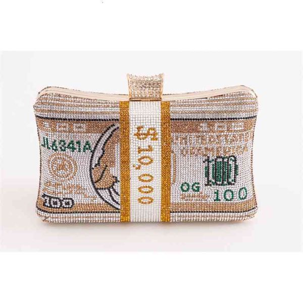 

women's pattern inlaid diamond pillow portable cross dinner bride's us dollar bag