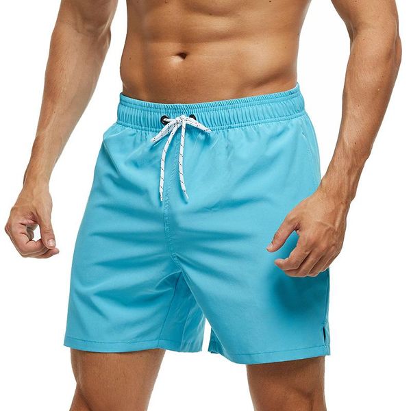 

men's swimwear 2021 stretch swim trunks quick dry beach shorts with zipper pockets and mesh lining summer running