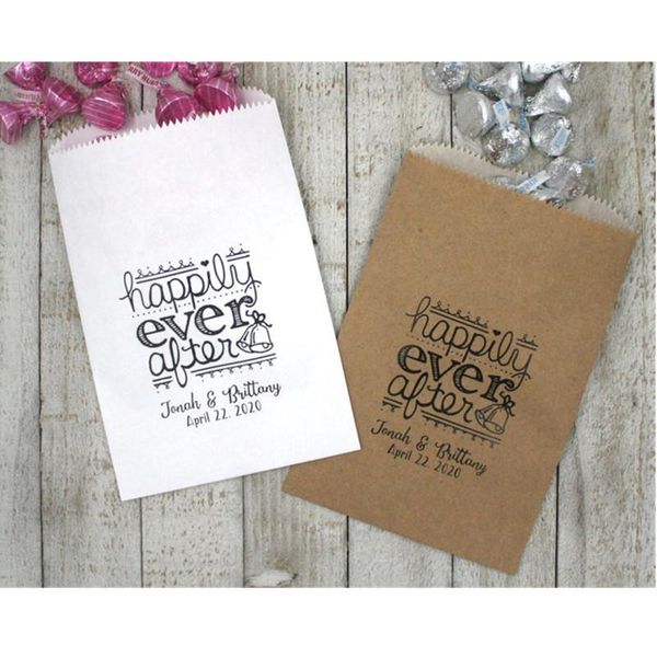 

custom wedding,engagement,honeymoon,baby shower,bridal shower favor bags,personalised"happily ever after"printed pattern bags gift
