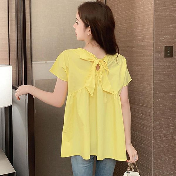 

women's blouses & shirts preppy style sweet candy color bow shirts,streetwear cute cotton blouse shirts,pleated blusas mujer -2xl, White