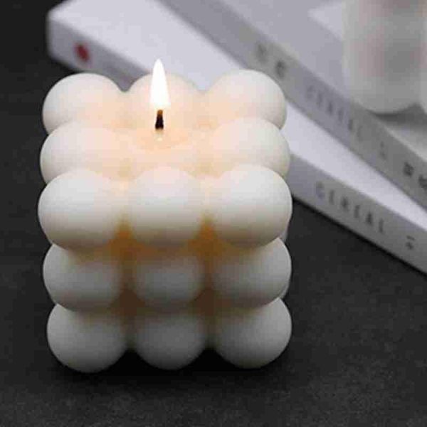 

candles 1pc cube wax fragrance candle creative rose scented home geometric decoration