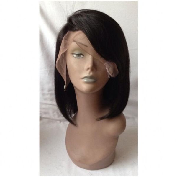 

bobo wig lace front human for black women short wigs pre plucked natural hairline with baby hair, Black;brown