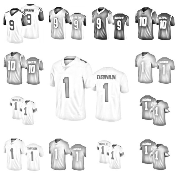 

2021 football jerseys 9 joe burrow 10 justin herbert 1 tua tagovailoa, Black;red