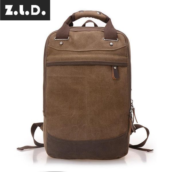 

backpack z.l.d. factory direct retro canvas bag men and women brand design casual shoulder business computer student