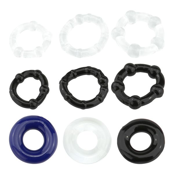 3PCS Silicone Cock Rings Ritardo Eiaculazione Pene Erezione di lunga durata Giocattoli adulti del sesso Prodotti Cockring flessibile