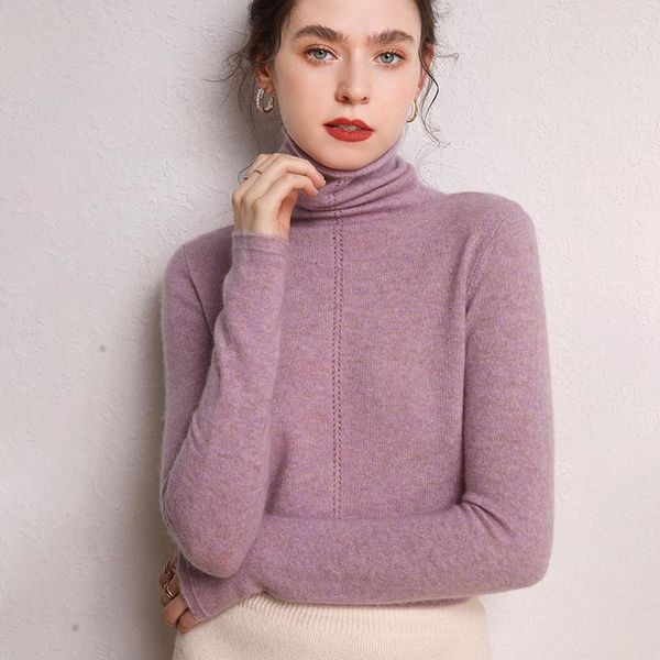 

100% pure goat cashmere knitted sweater women turtleneck pullover 6 colors female winter fashion clothes girls women's swe, White;black