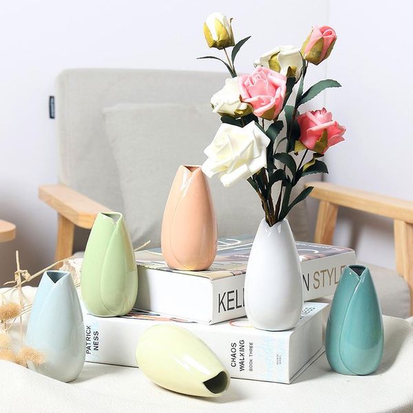 

vases ceramic mini vase living room / bedroom multi-color decorative ornaments small fresh flower