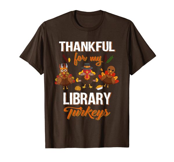 

Thankful Turkey Library Teacher Thanksgiving Gift T-Shirt, Mainly pictures